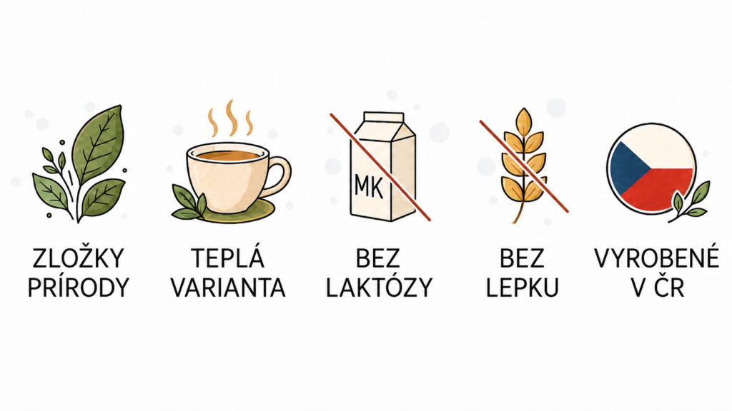 Ikonky chaffé zložky prírody, teplá varianta, bez laktózy, bez lepku, vyrobené v čr