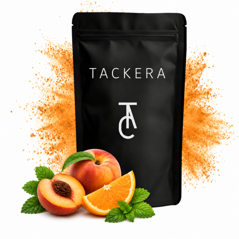 Tackera Relax – funkčný nápoj v prášku bez kofeínu, príchuť Broskyňová s citrusom, balenie